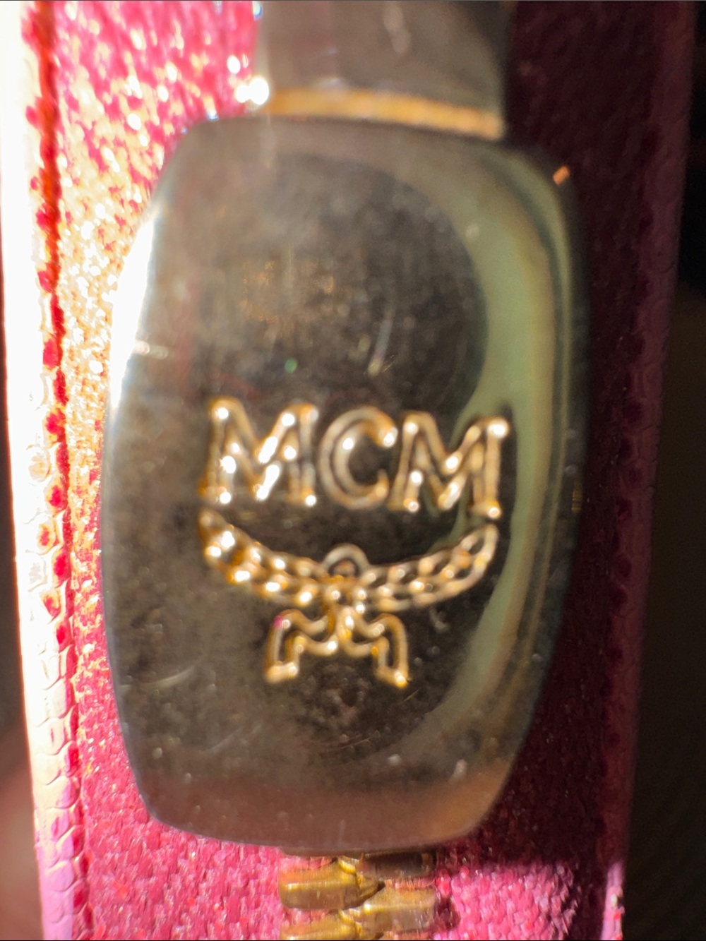 MCM Beige Visetos Continental Wallet with Pink Trim and Stripe - Picture 6 of 14